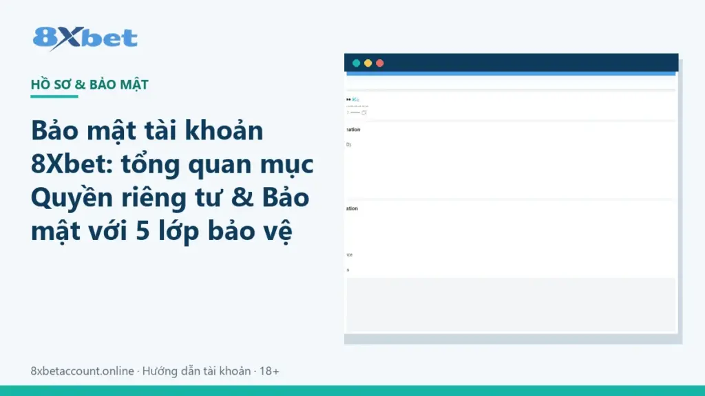 Ảnh bìa tổng quan bảo mật tài khoản 8Xbet với 5 lớp bảo vệ